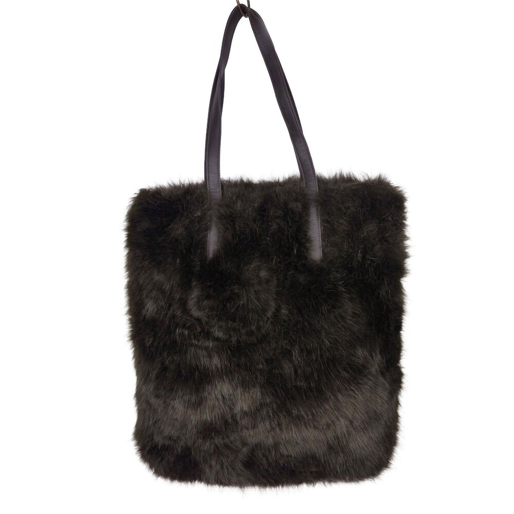 Urban Outfitters Brown Faux Fur Tote Bag Y2K Shoulder Purse Large Fuzzy Grunge
